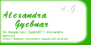 alexandra gyebnar business card